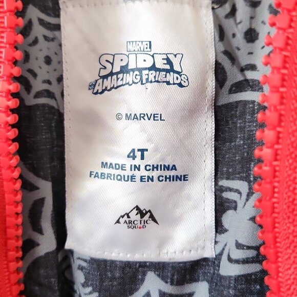 *SOLD* MARVEL | Spyder-man snow pants bib gray red sz 4T - Picture 5 of 5